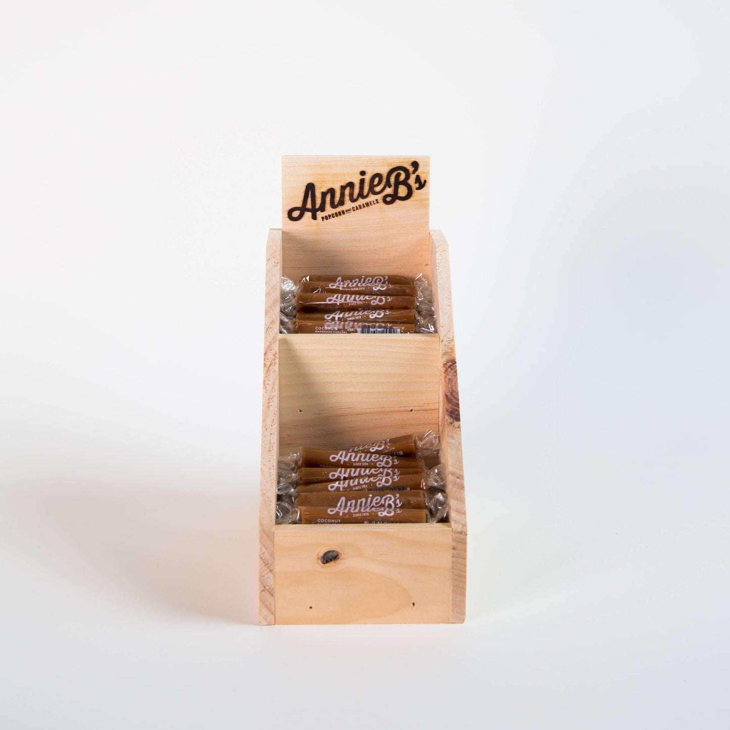 Wooden Caramel Display for Bulk Caramel - Handmade in USA!: 6 Pocket Display