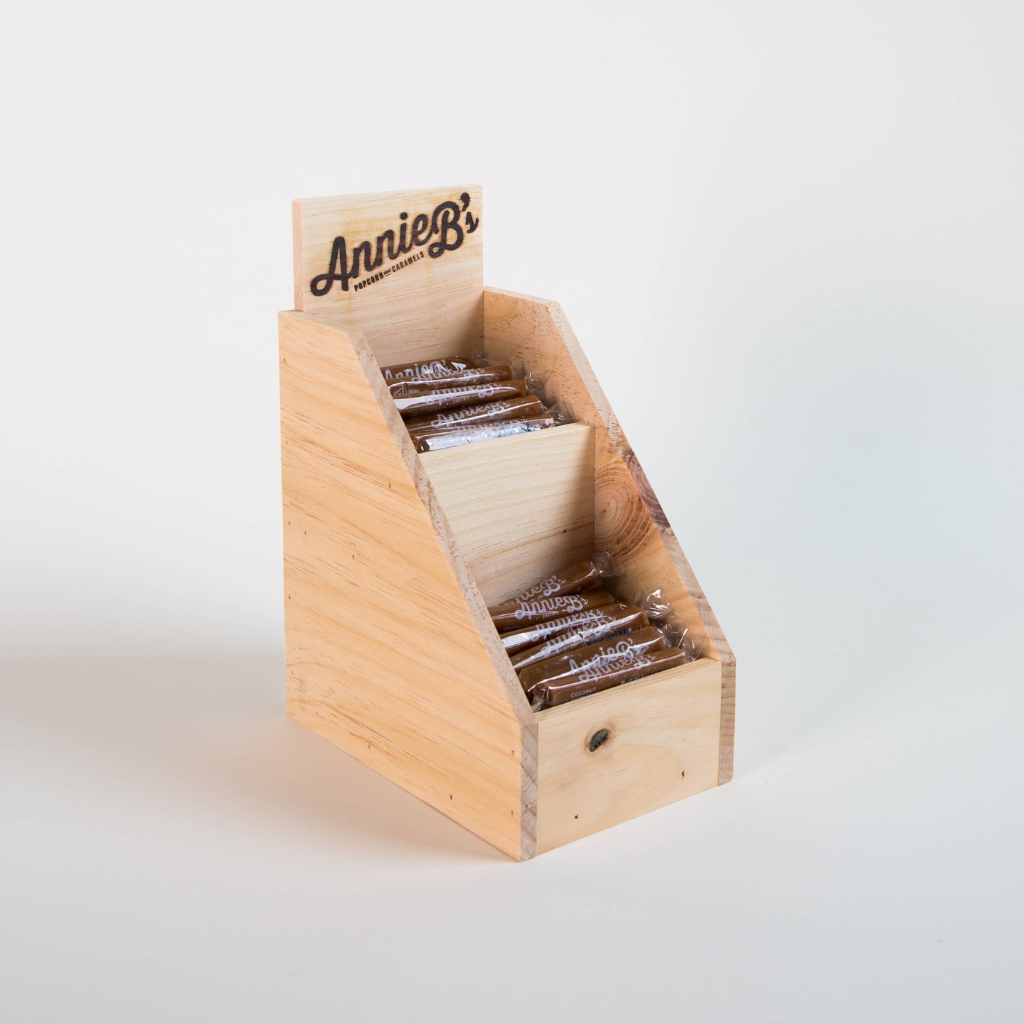 Wooden Caramel Display for Bulk Caramel - Handmade in USA!: 6 Pocket Display