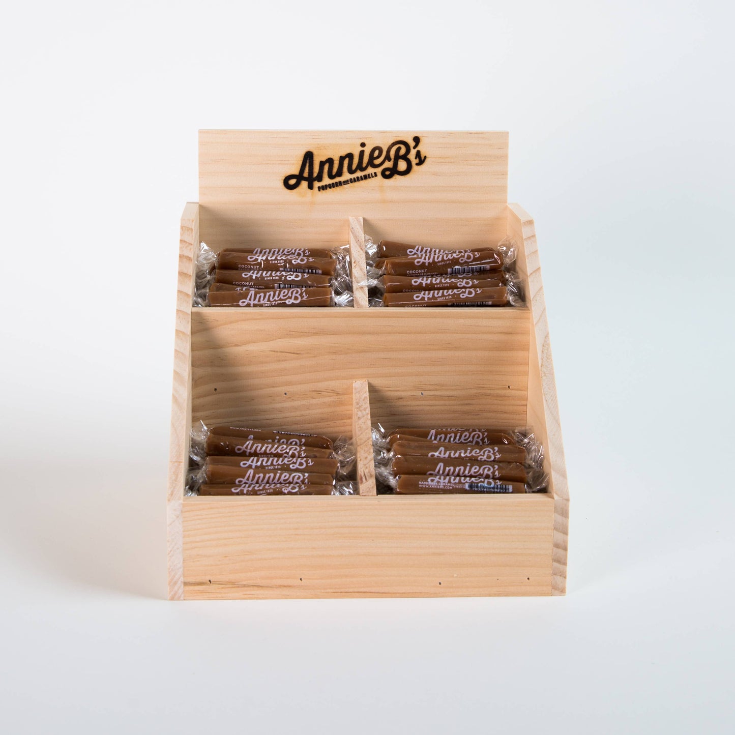 Wooden Caramel Display for Bulk Caramel - Handmade in USA!: 6 Pocket Display