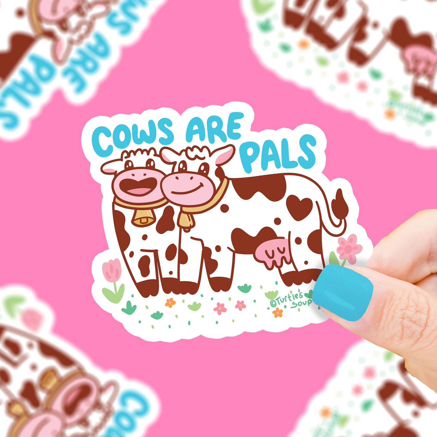 Cows are Pals Animals Cruelty Free Vegan Vinyl Sticker