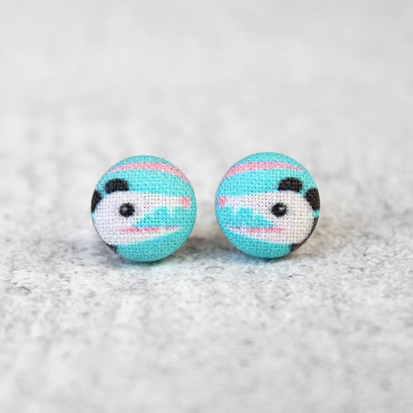 Possum Fabric Button Earrings