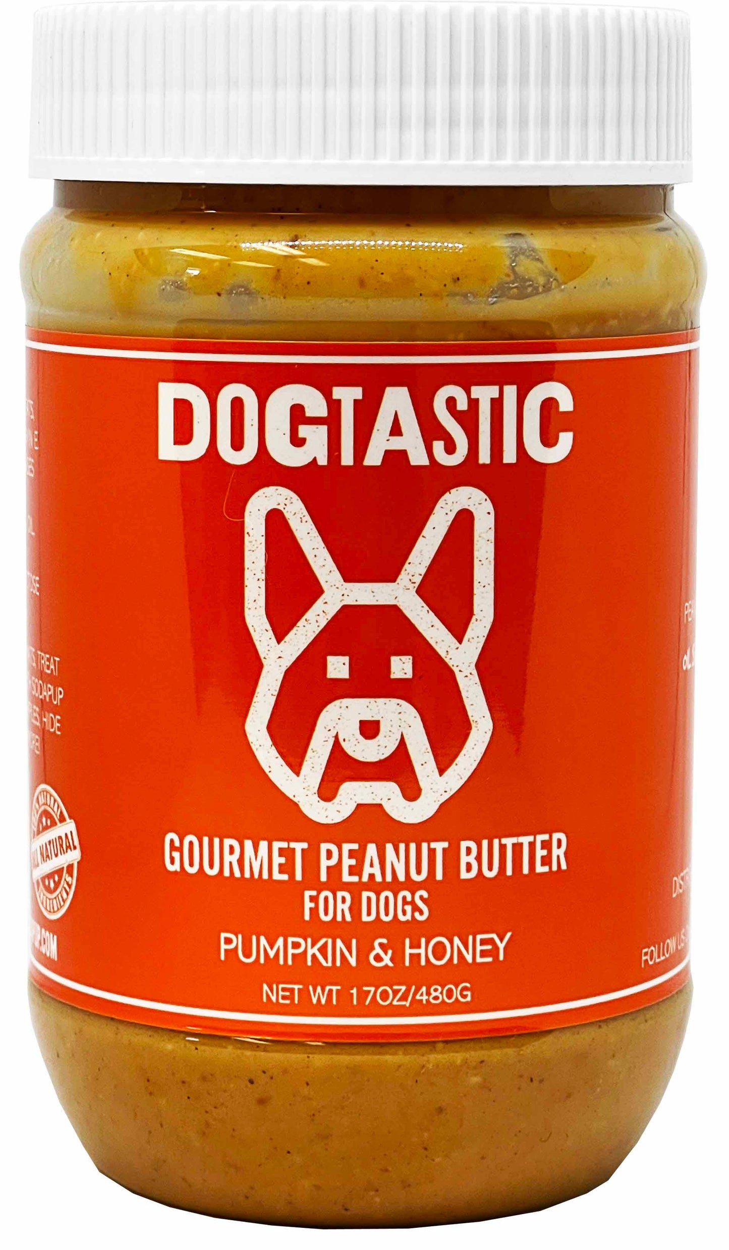 Dogtastic Gourmet Peanut Butter for Dogs - Pumpkin & Honey Flavor