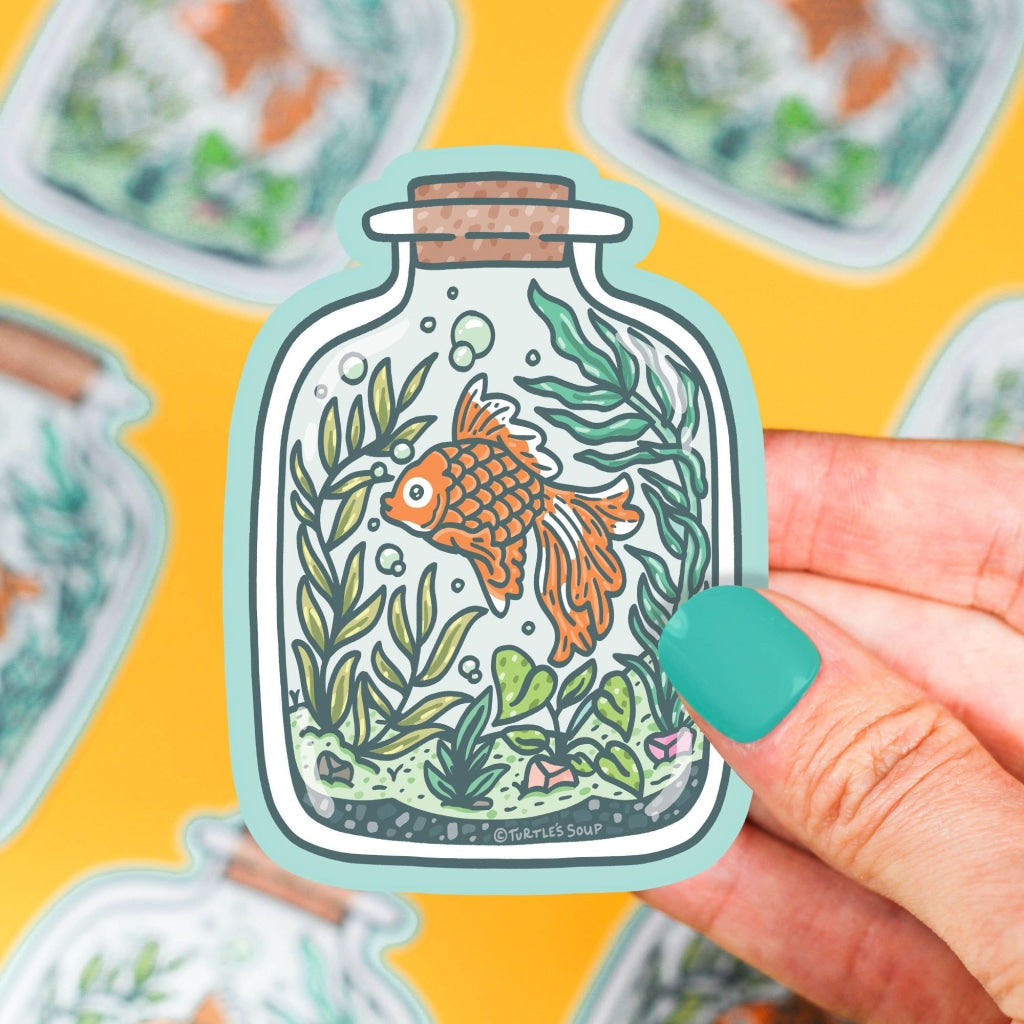 Aquatic Goldfish Terrarium Vinyl Sticker