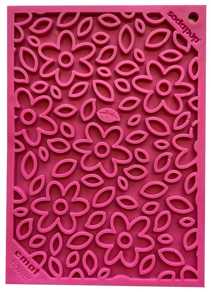 Flower Power Design Emat Enrichment Lick Mat - Pink