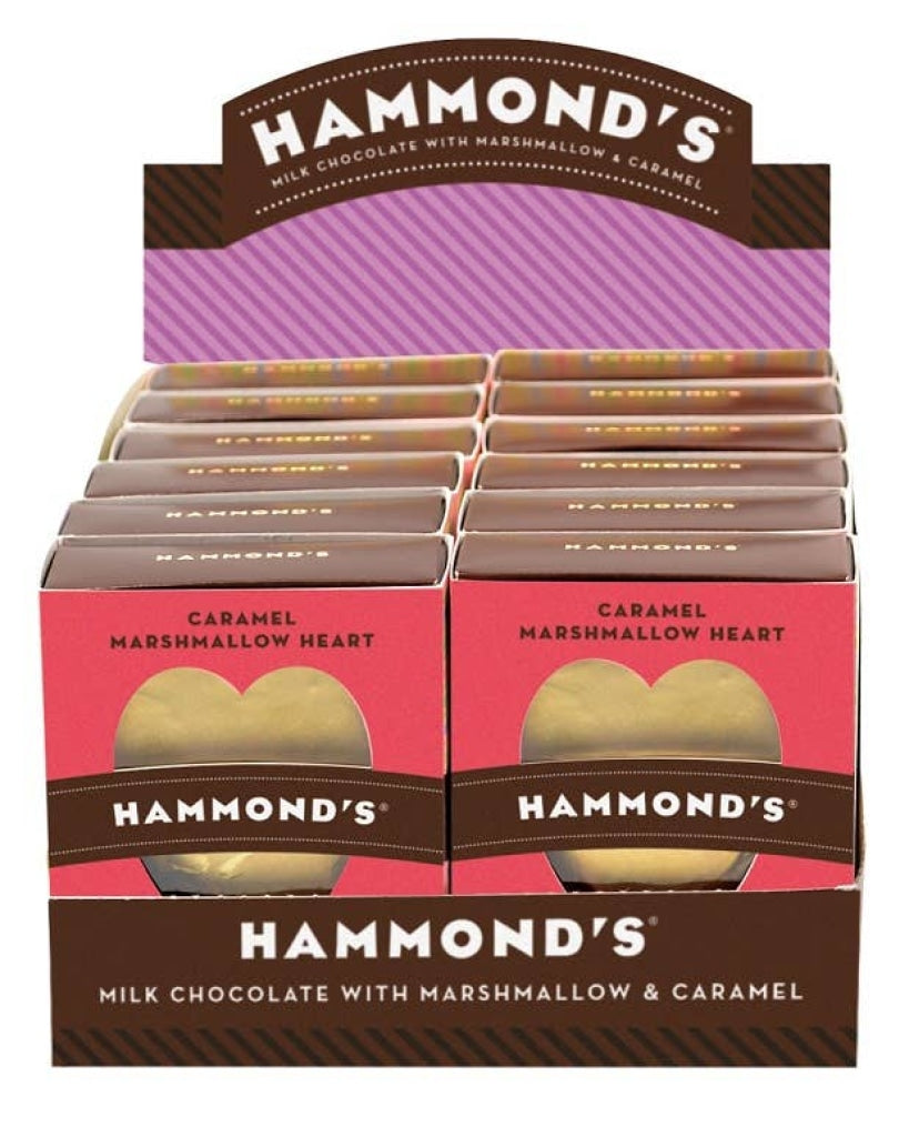 Heart Marshmallows Caramel Milk Choc 2Oz