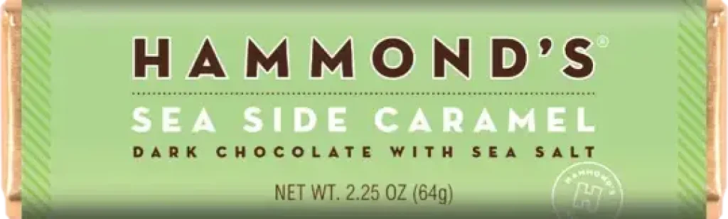 Natural Sea Side Caramel Dark Chocolate Candy Bar 2.25Oz &