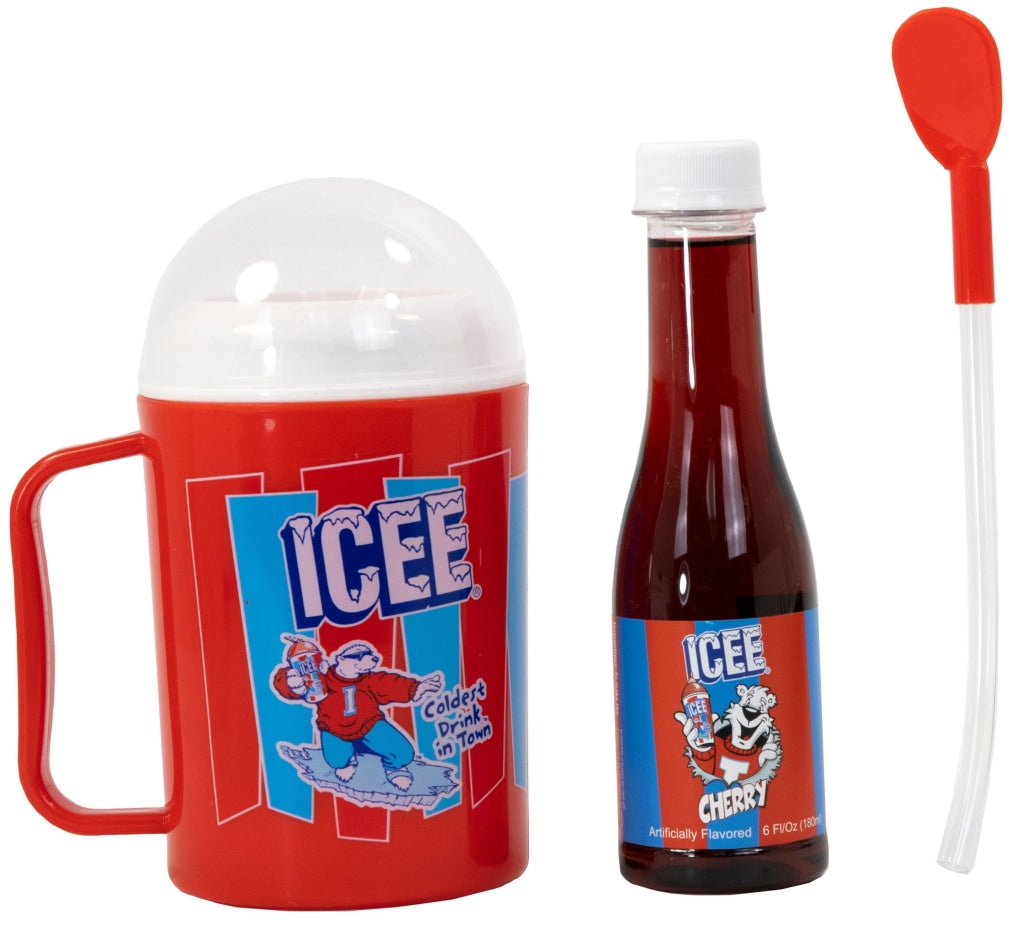 Red Icee Making Cup And Cherry Syrup Set
