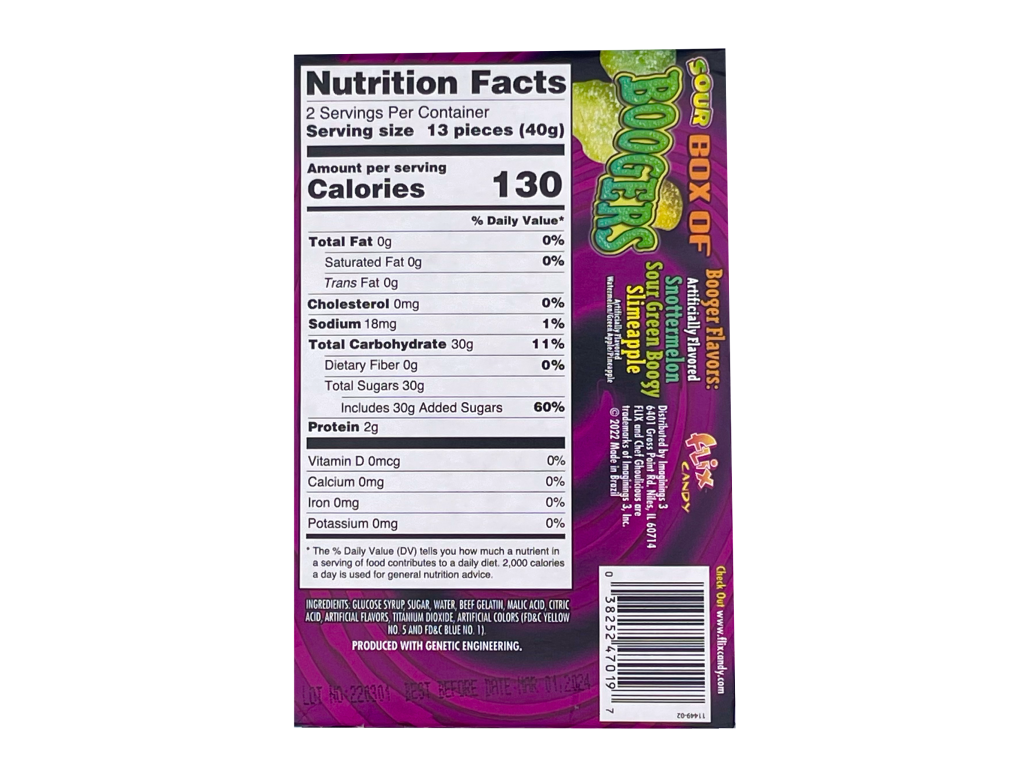 Sour Box Of Boogers Candy & Chocolate