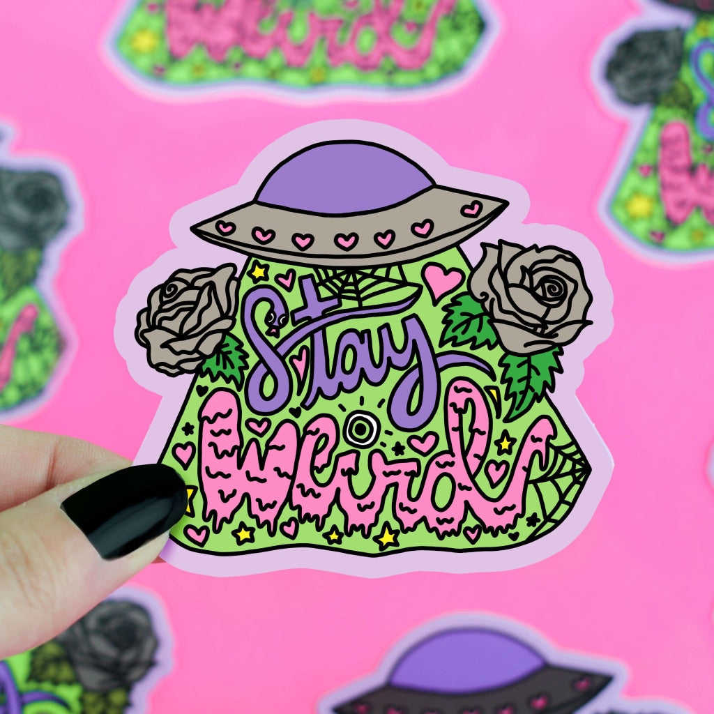 Stay Weird Ufo Vinyl Sticker