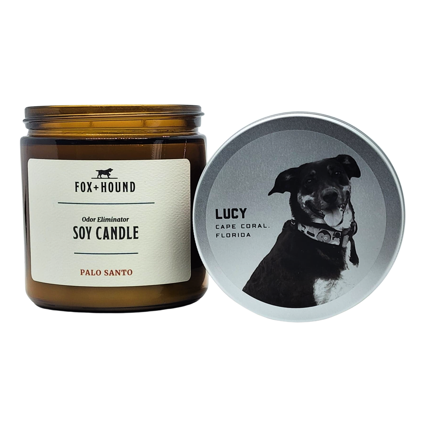 Fox + Hound Rescue Dog Lucy Soy Candle Palo Santo - Rescued