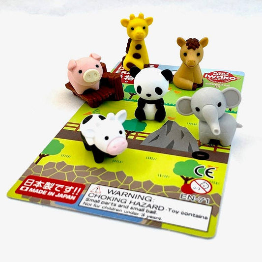 Iwako Zoo Animal Eraser Card