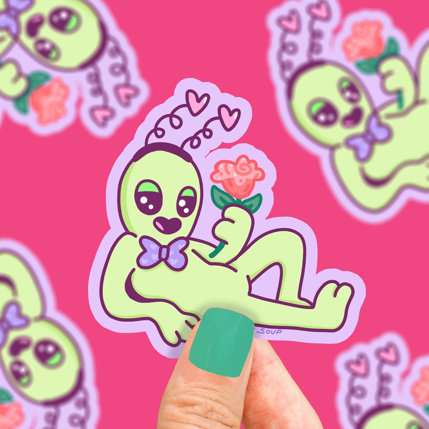 Spicy Alien Valentine Buddies Vinyl Sticker