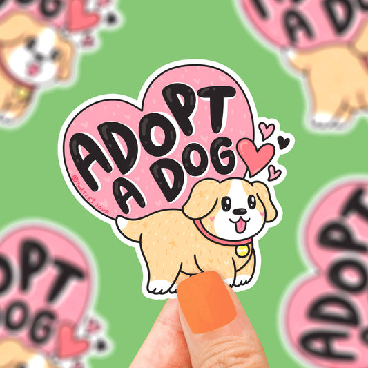 Adopt a Dog Shelter Animal Rescue Vinyl Sticker
