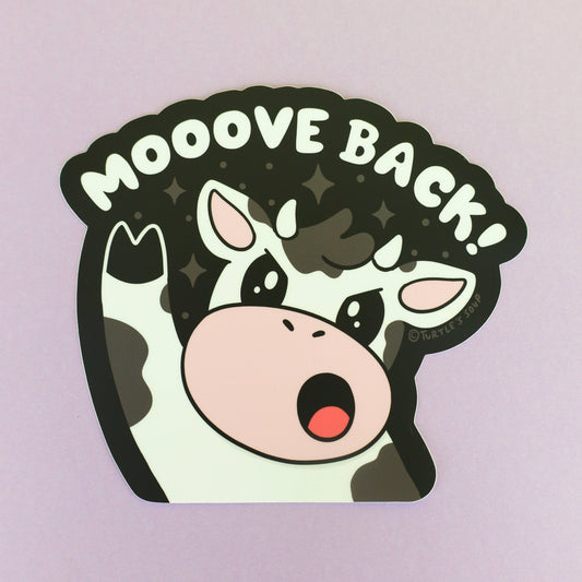 Mooove Back Cow Peek-a-boo Car Vinyl Sticker
