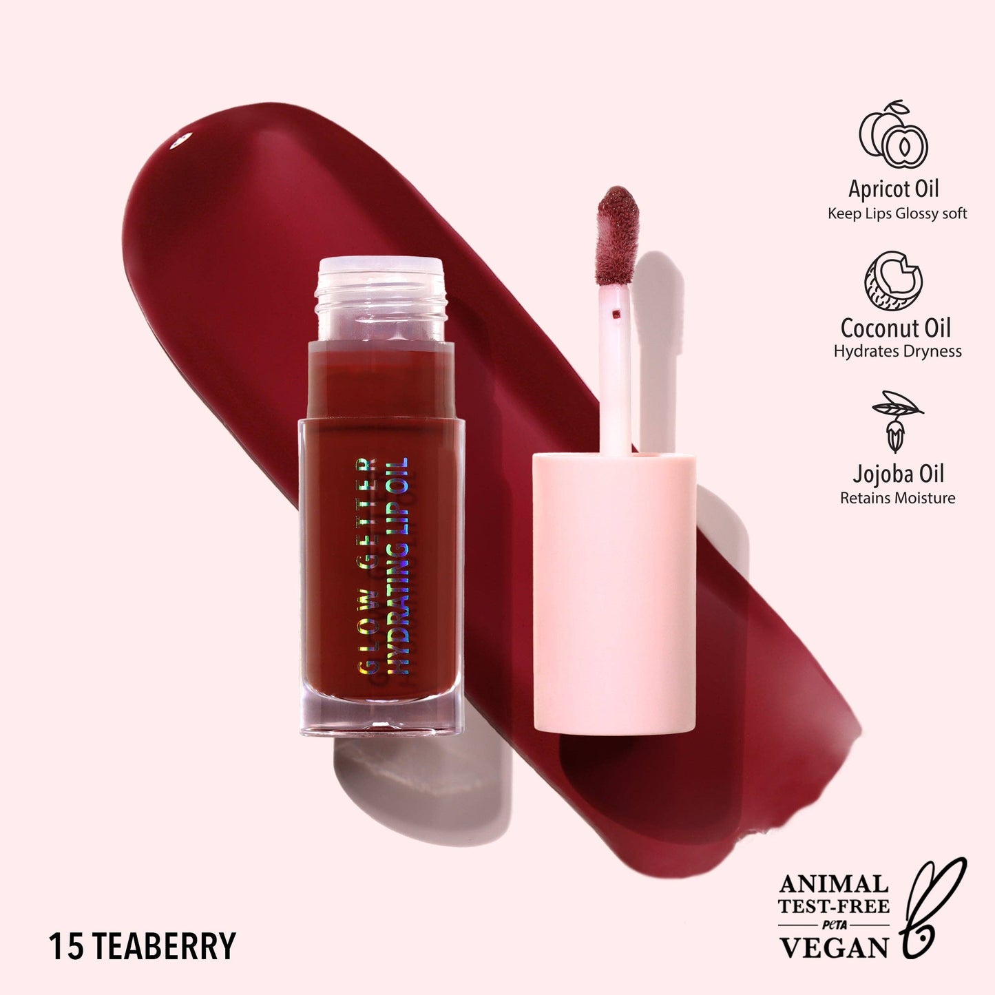 Glow Getter Hydrating Lip Oil (015, Teaberry)