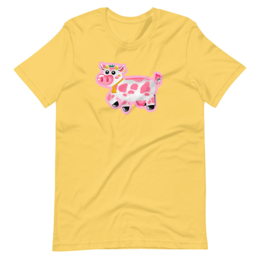 Adult Strawberry Cow T-Shirt Yellow / S