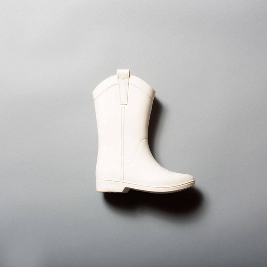 White Kid's All Weather Rubber Cowboy Boots