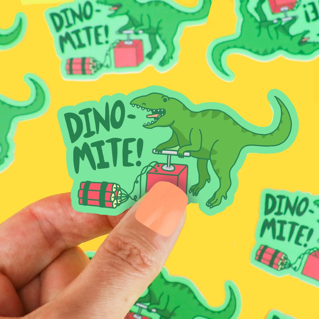 Dino-Mite! Dynamite Dinosaur Laptop Vinyl Sticker