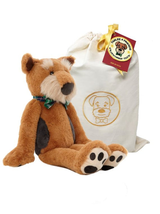 Farlee And Friends - 17 Velour Dog Plush With Gift Bag Iron-On Patch