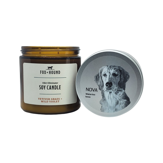 Fox + Hound Rescue Dog Nova Soy Candle Vetiver Grass + Wild