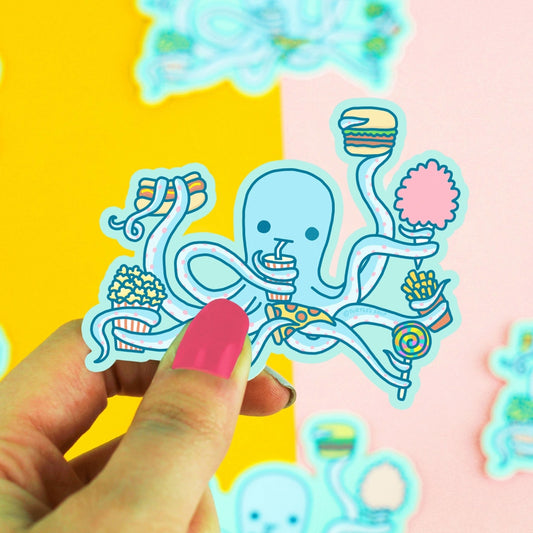 Hungry Octopus Vinyl Sticker