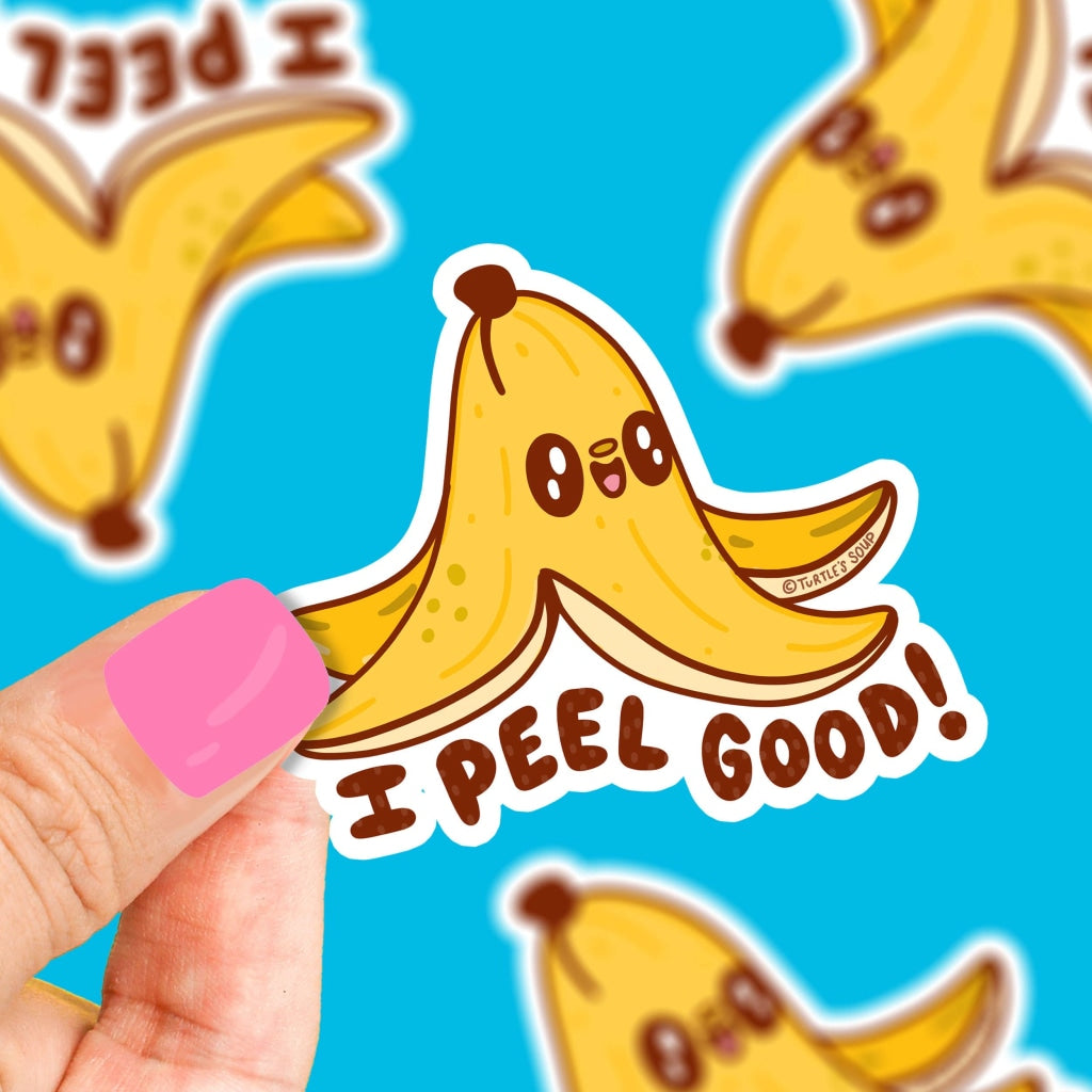 I Peel Good Banana Fruit Pun Valentines Day Vinyl Sticker