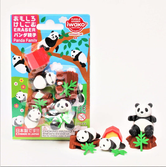 Iwako Panda Family Card Erasers