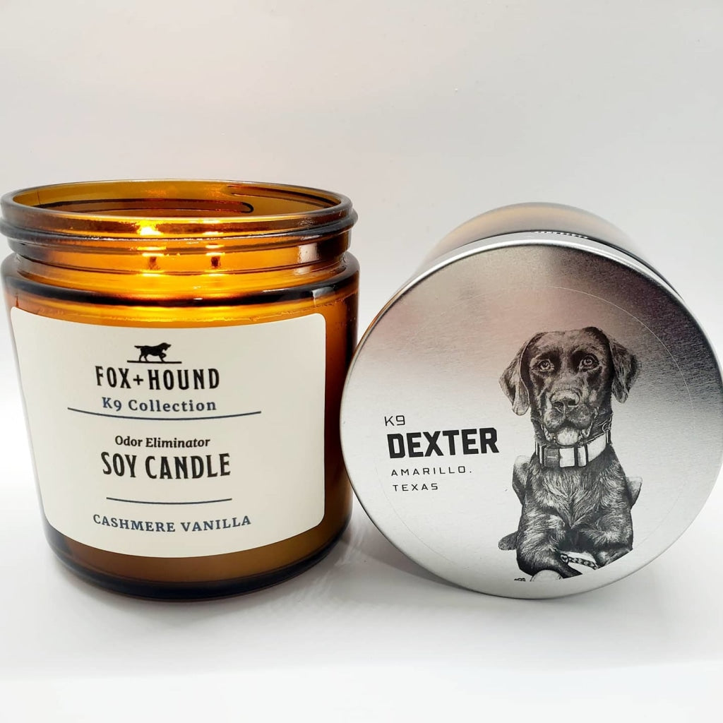 K9 Collection Dexter Odor Eliminator Soy Candle Cashmere Van Candles