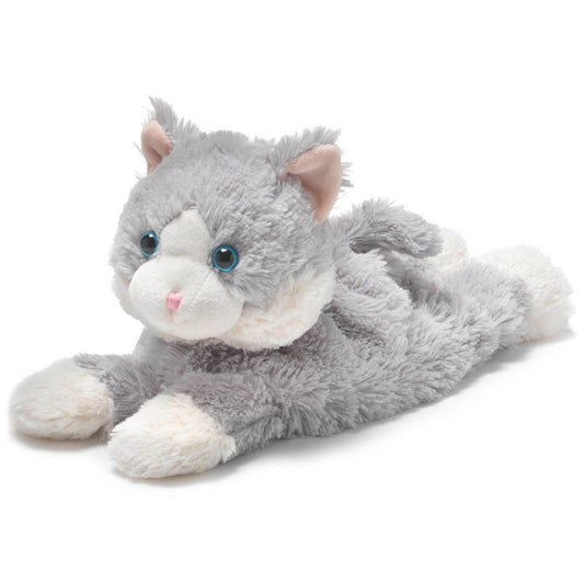 Laying Down Gray Cat Warmies Plush