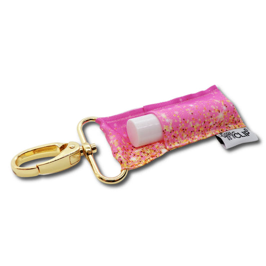 Sparkle Pink and Gold Lippyclip Lip Balm Holder