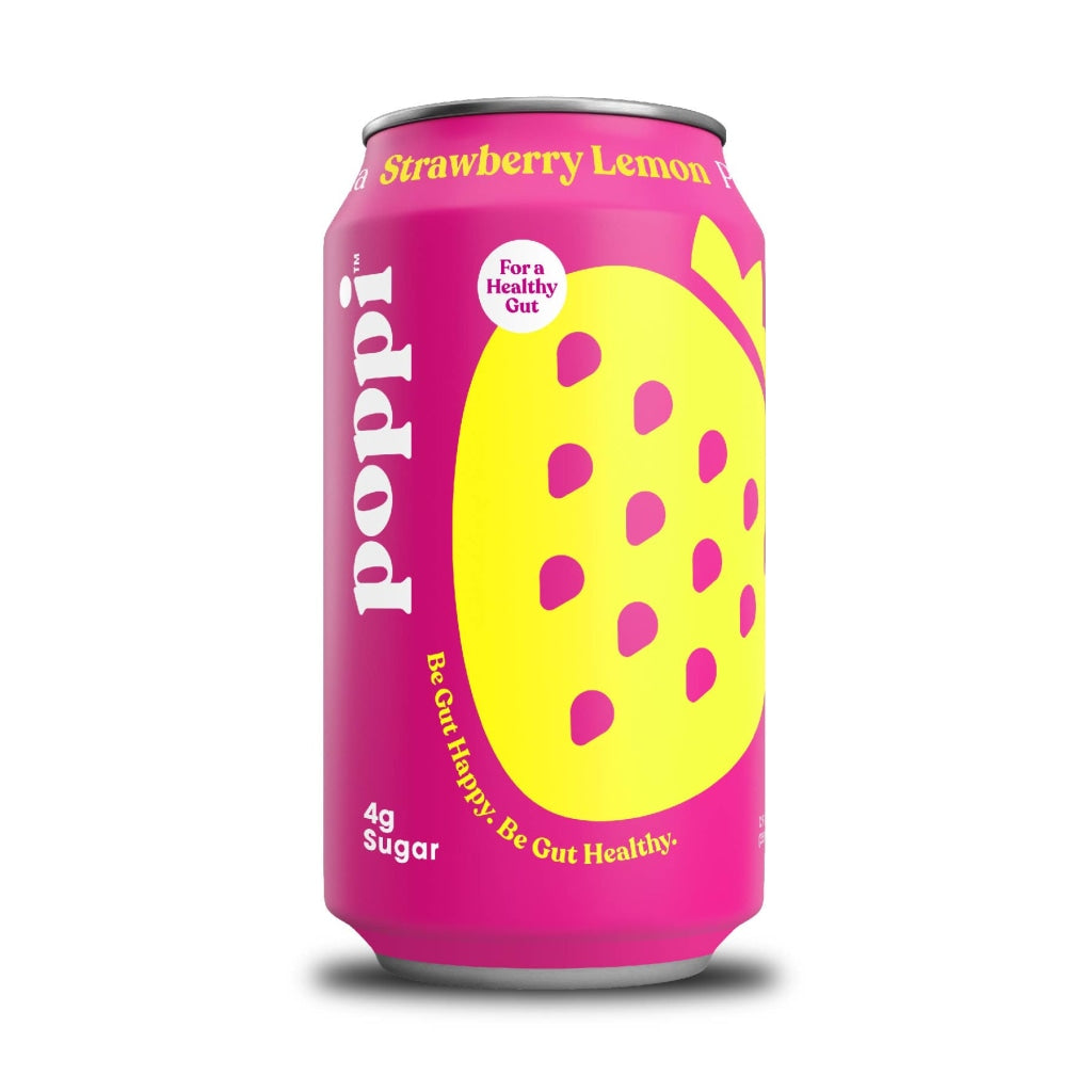 Poppi Strawberry Lemon A Healthy Sparkling Prebiotic Soda