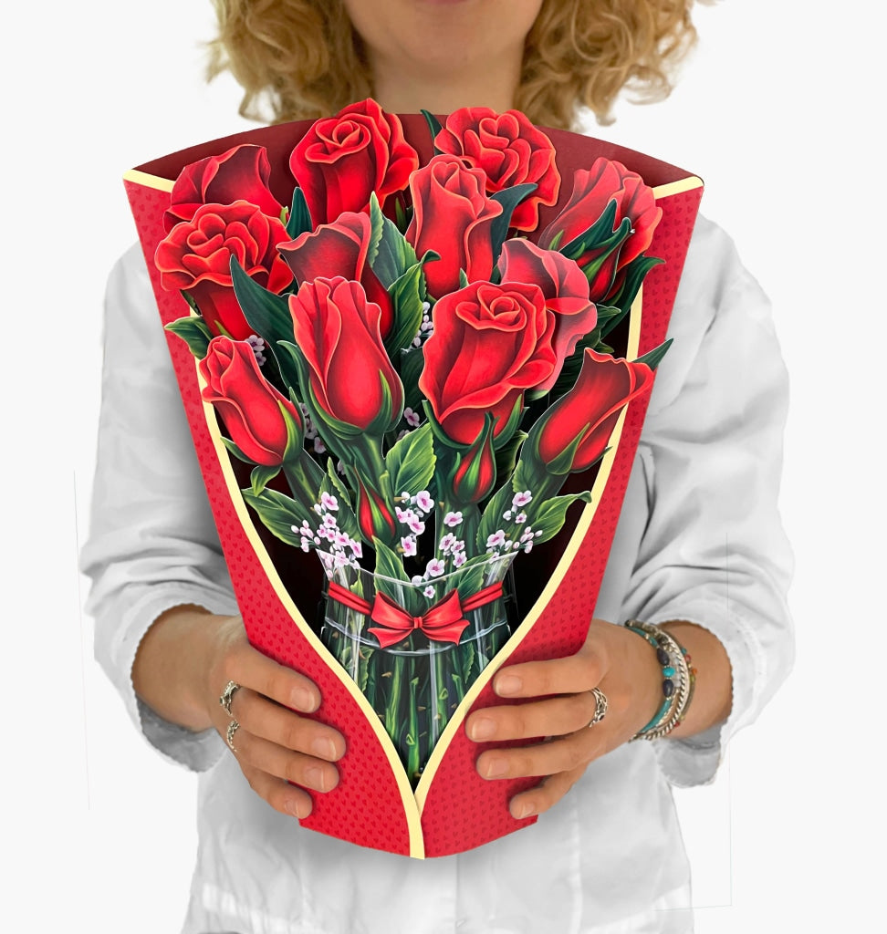Red Roses (8 Pop-Up Valentines Day Cards + Display Sample)