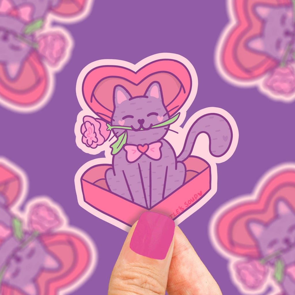 Rose Kitty Valentine Buddies Vinyl Sticker