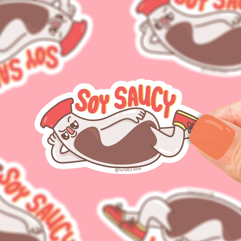 Soy Saucy Funny Spicy Foodie Valentines Day Vinyl Sticker