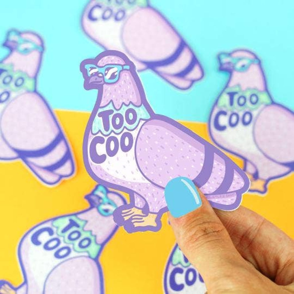 Too Coo Pigeon Funny Bird Valentines Day Vinyl Sticker