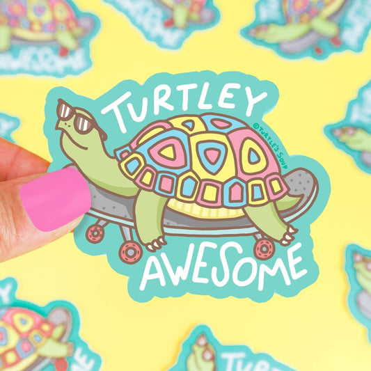 Turtley Awesome Die Cut Waterproof Vinyl Sticker