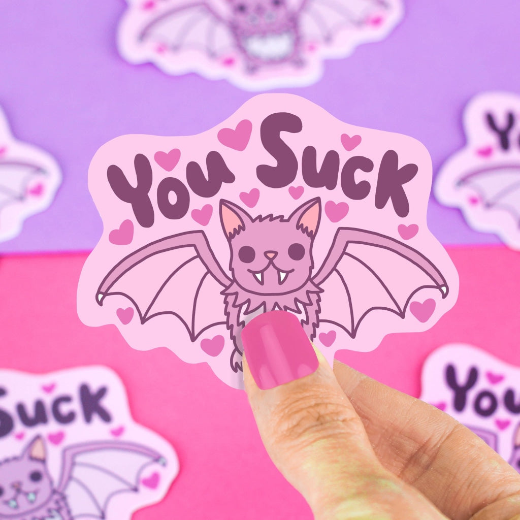 You Suck Vampire Bat Vinyl Sticker